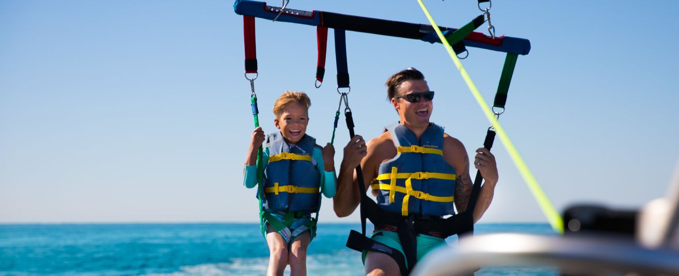 Father and Son Parasailing